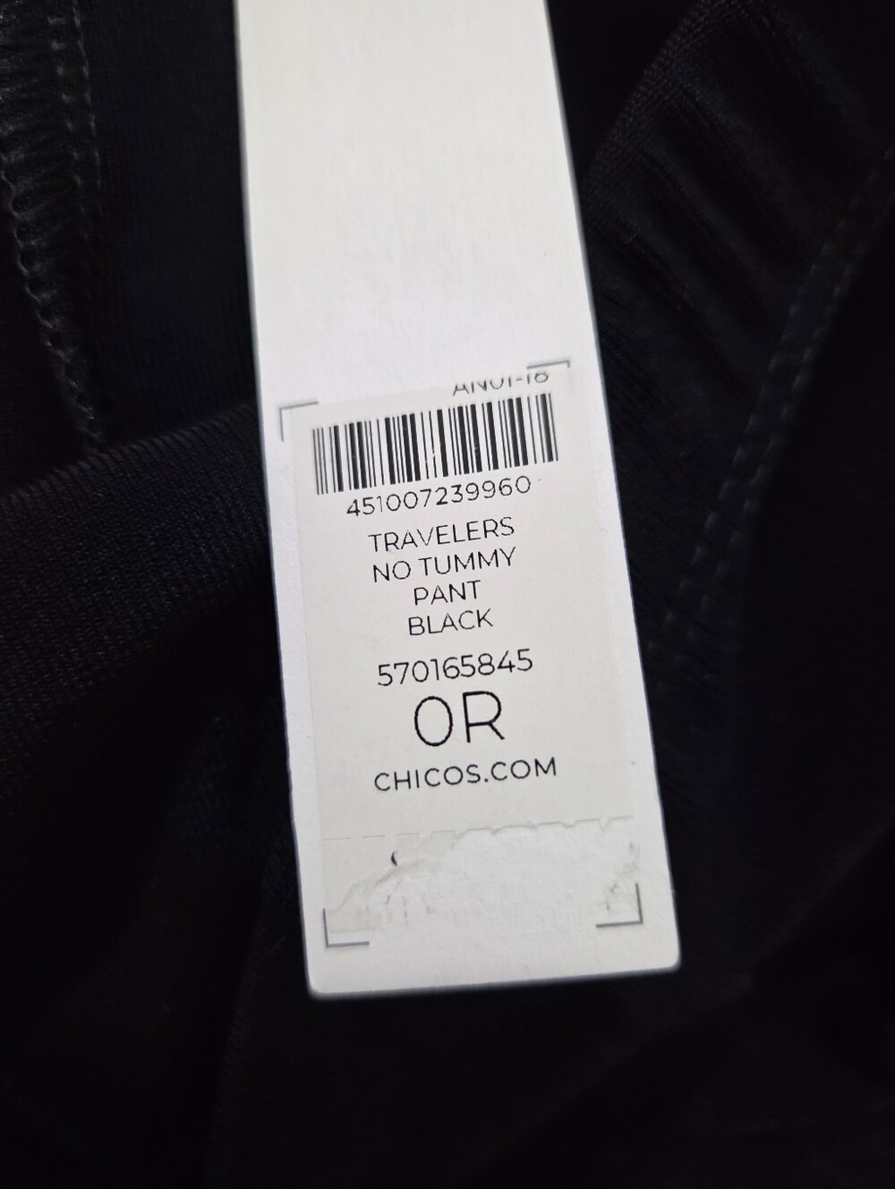 NWT Chico's Travelers No Tummy Pants Black Size Small Travel Friendly Slinky - Picture 8 of 8